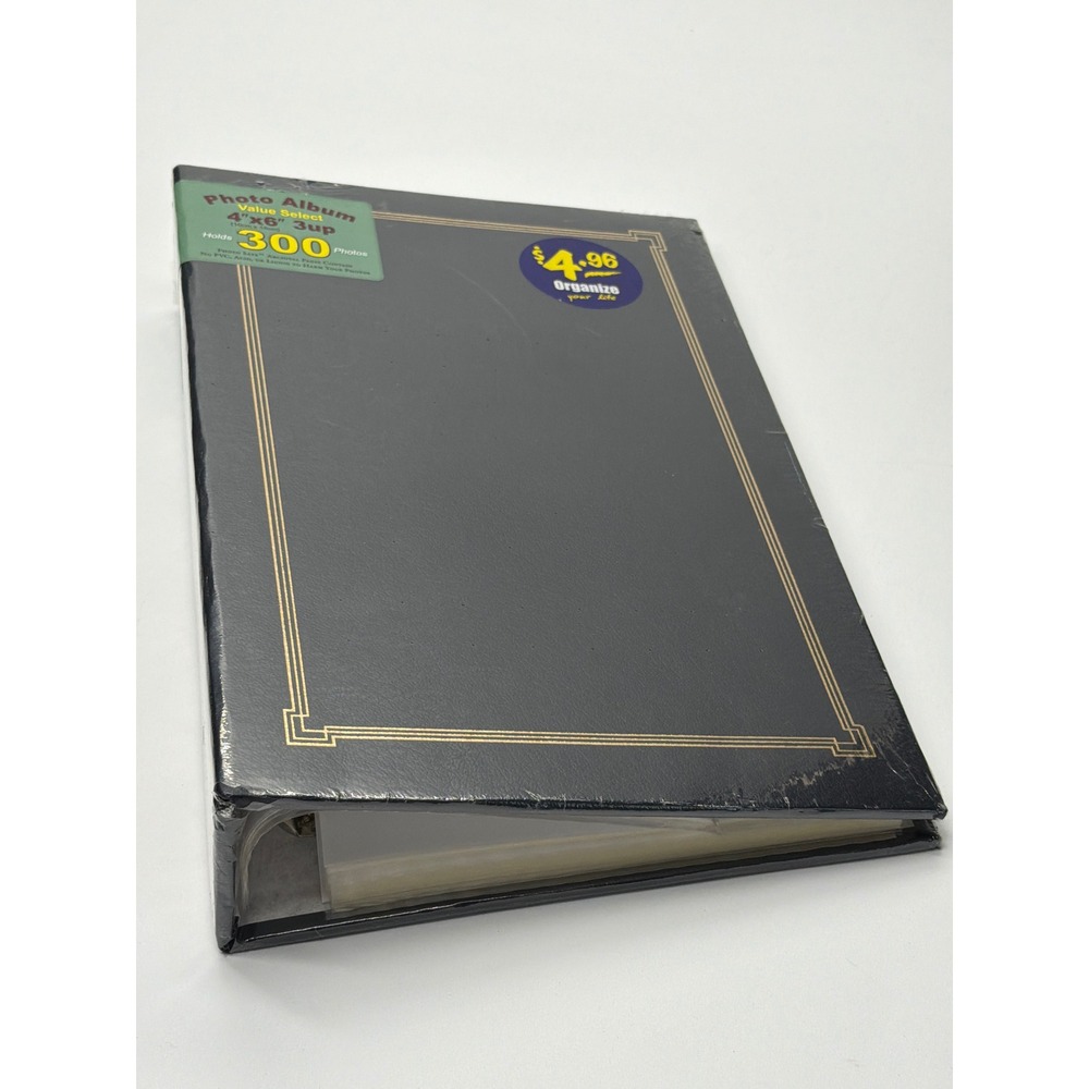 Thompson Black Gold 300 Photo Album 4x6 3-up 3-Ring Binder Archival Safe R30111